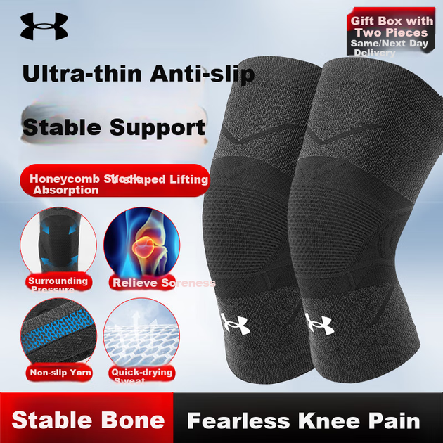 Наколенники Under Armour компрессионные, с силиконовой вставкой, размер M - изображение 4
