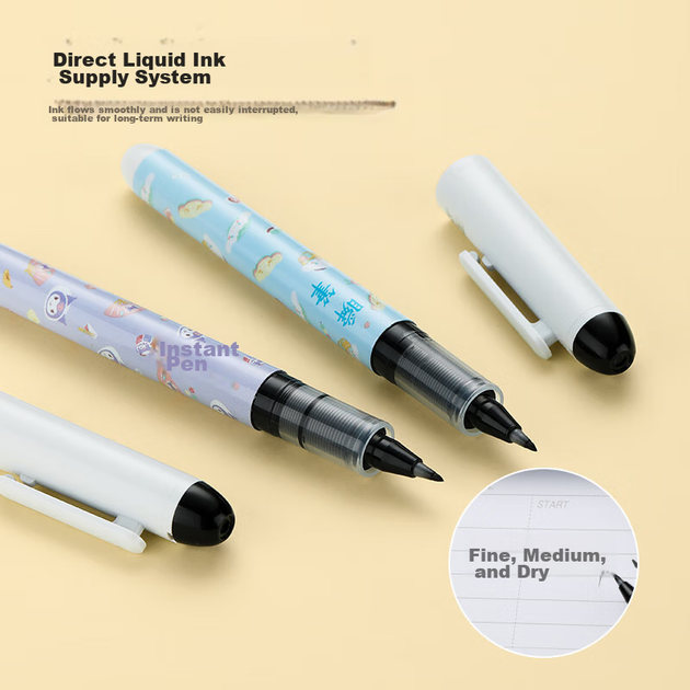 PILOT Instant Pen New Fiber швидковисихаюча м'яка ручка, для каліграфії, малий звичайний шрифт, серія Sanrio LSVS-FDMS23, M-Bite, чорна - зображення 6