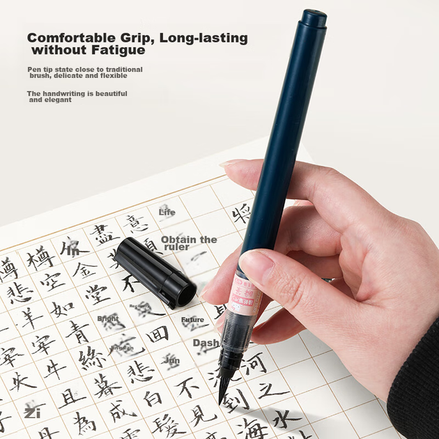 PILOT Instant Pen New Fiber швидковисихаюча м'яка ручка, для каліграфії, малий звичайний шрифт, серія Sanrio LSVS-FDMS23, M-Bite, чорна - зображення 9