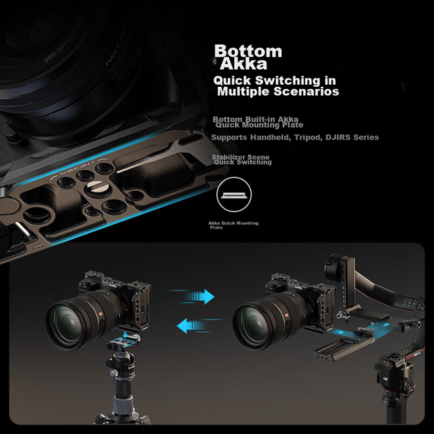 Клетка для камеры SmallRig 4338 для беззеркальной камеры Sony A6700, расширительная рама для фотосъемки, монтажная пластина, аксессуар для съемки. - изображение 8