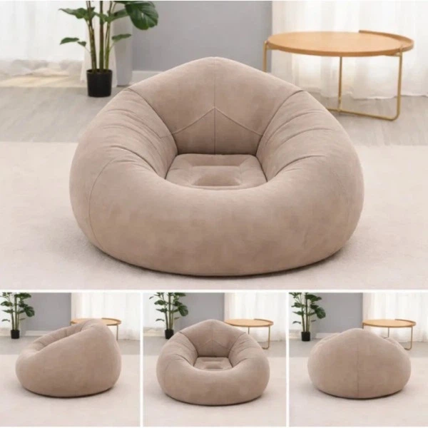 Надувне крісло-пуф Inflatable Sofa / Надувне крісло-мішок 110×110×85 см з насосом - зображення 3