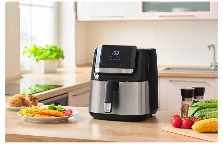 Аерогриль Air Fryer Sencor SFR6600SS 6.5 л великий кошик антипригарне покриття Сріблястий - зображення 8