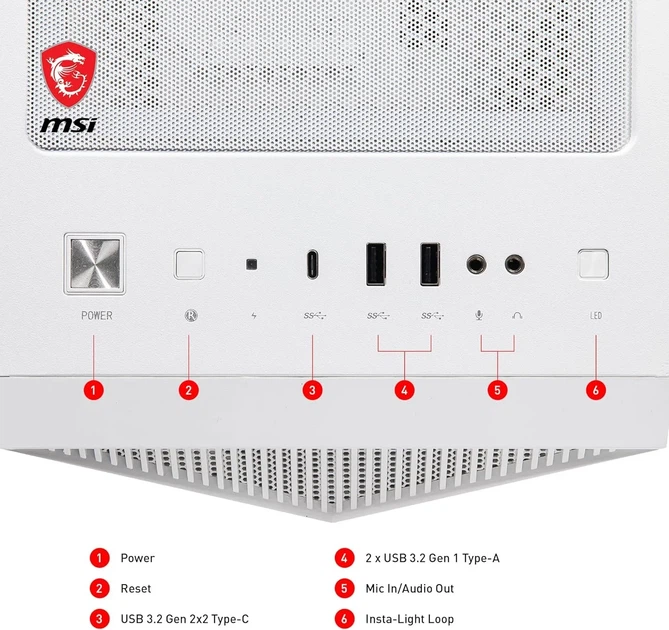 Корпус для ПК MSI MPG GUNGNIR 110R ARGB Белый (102063022) - изображение 7
