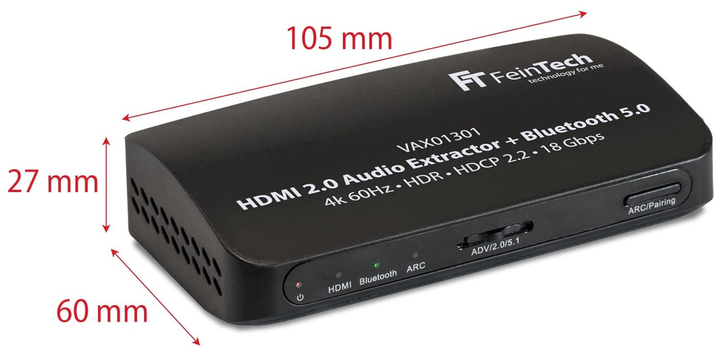 Экстрактор аудио FeinTech VAX01301 HDMI Черный k1 - изображение 3