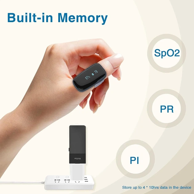 Пальцевий пульсоксиметр VIATOM Remote linker Чорний k1 - зображення 3