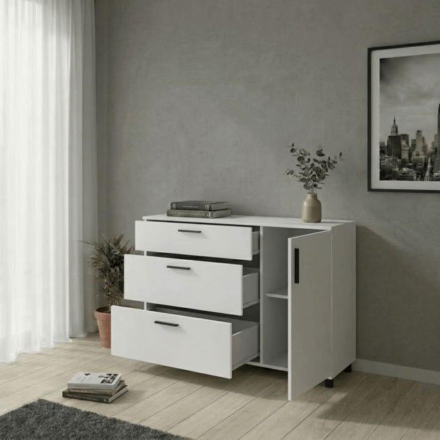 Комод Doros Торн Белый 3Ш/1Д 135х51.6х80 (DRS-012104) - изображение 4