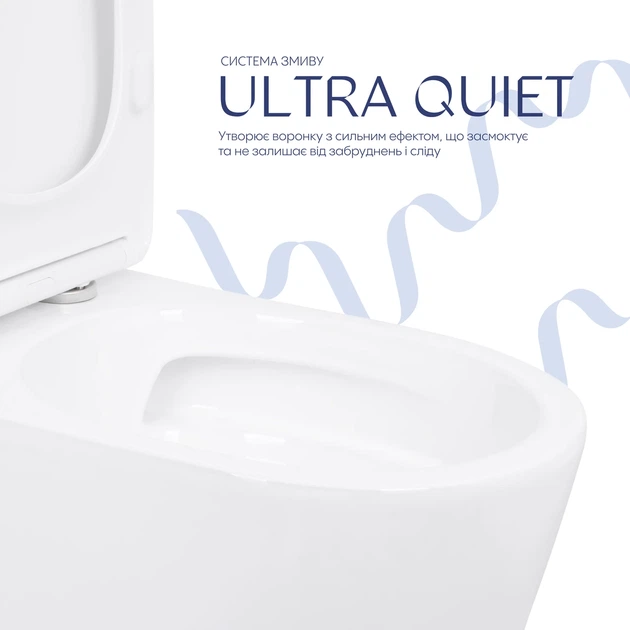 Унитаз напольный Qtap Leo Ultra Quiet 620×355×790 мм с сиденьем Soft-close, White QTLEO27W49261 - изображение 5