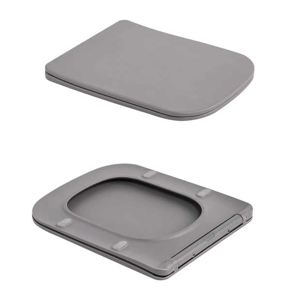 Унітаз підвісний Qtap Tern Ultra Quiet 520×345×325 мм, Stone grey, з сидінням Slim Duroplast / Soft-close / Quick Release - зображення 8