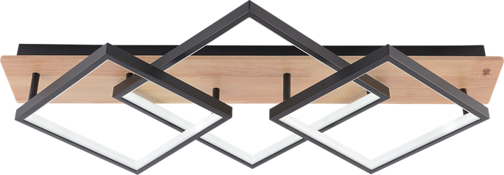 Люстра потолочная светодиодная LED Light House SRS-20672/3 BK+WOOD черная + дерево - изображение 2