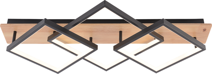 Люстра потолочная светодиодная LED Light House SRS-20672/3 BK+WOOD черная + дерево - изображение 3