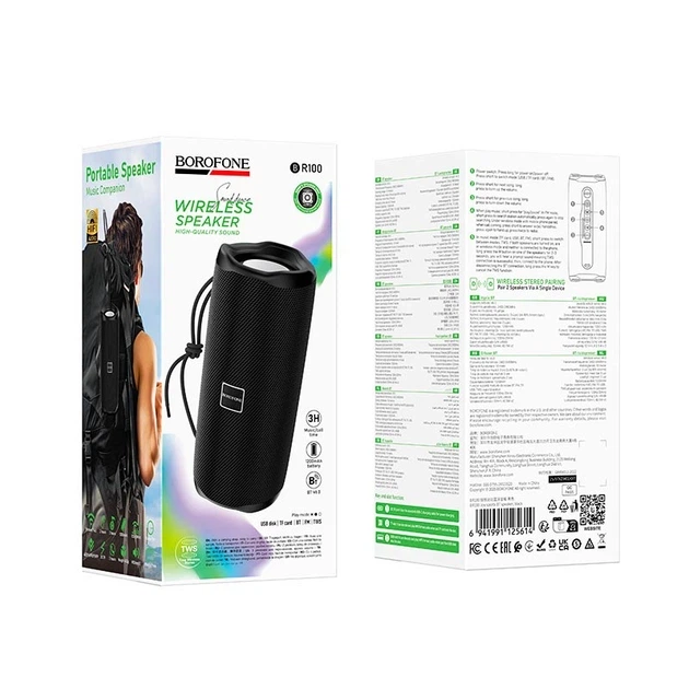 Колонка BT Borofone BR100 Joy sports (Black) - Фото 5 Колонка BT Borofone BR100 Joy sports (Black) - зображення 5