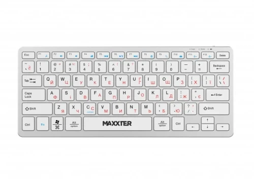 Клавиатура беспроводная Maxxter KBW-C01S-UA, Silver - Фото 2 Клавиатура беспроводная Maxxter KBW-C01S-UA, Silver - изображение 2