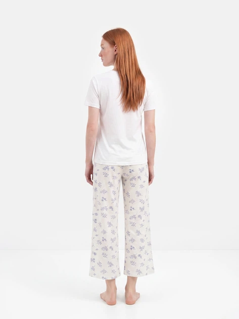 Пижама (футболка + штаны) женская хлопковая Trendyol THMSS25PT00212 M White/Blue (8684737044654) - Фото 2 Пижама (футболка + штаны) женская хлопковая Trendyol THMSS25PT00212 M White/Blue (8684737044654) - изображение 2