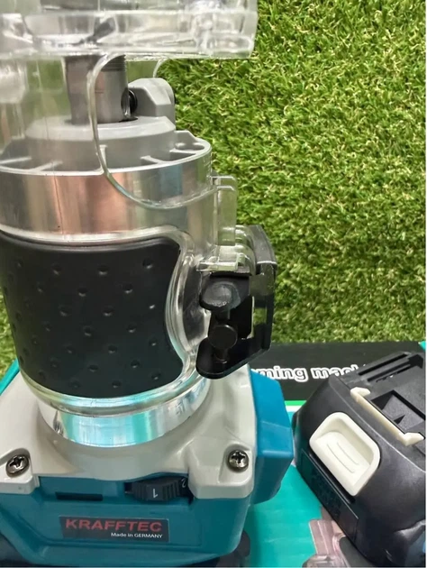 Кромочный аккумуляторный фрезер Krafftec PRO DRT50 1200 Вт 48 В 3000–30000 об/мин 6Ah бесщеточная LED подсветка - изображение 2