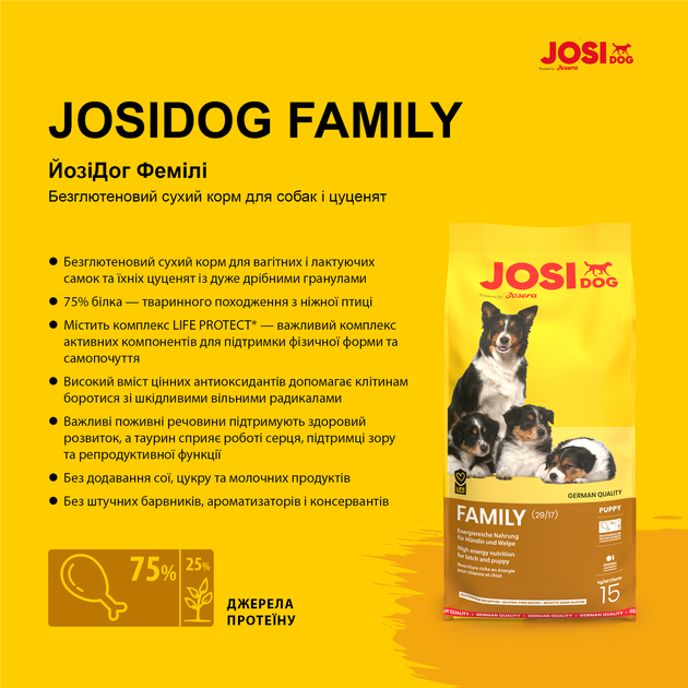 JosiDog Family 15 кг - Преміум корм для сук та їх цуценят - зображення 3