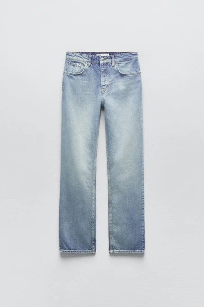 Джинси укорочені прямі Straight Cropped Zara 9863/059 XS/34 Блакитні (0986305940634) - Фото 1 Джинси укорочені прямі Straight Cropped Zara 9863/059 XS/34 Блакитні (0986305940634) - зображення 1