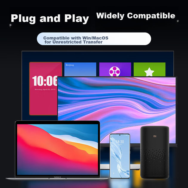 Портативний SSD-флеш-накопичувач Thinkplus Lenovo, 1 ТБ, високошвидкісна передача даних USB 3.2 1000 МБ/с, флеш-накопичувач великої ємності для телефону та комп'ютера в офісі, TU100Pro сірого кольору - зображення 7