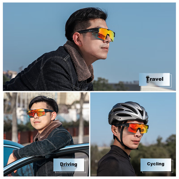 Очки WestBiking велосипедные фотохромные противотуманные, белые - изображение 11