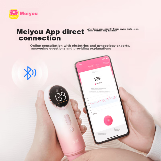 Фетальный монитор сердечного ритма Meiyao, домашний фетальный допплеровский ультразвуковой монитор для беременных, медицинское устройство без излучения, измеритель частоты сердечных сокращений плода. - изображение 9