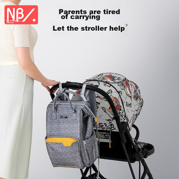 Сумка Naturaipro Mommy Bag, многофункциональная легкая сумка для коляски для мам и малышей, новый вместительный рюкзак-переноска для детей для использования на открытом воздухе. - изображение 8