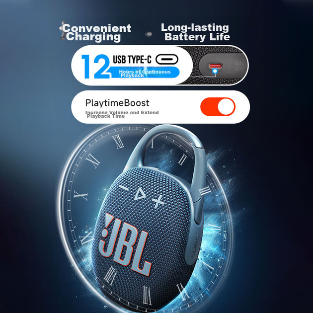 Музыкальная колонка JBL CLIP5 пятого поколения, Bluetooth-колонка, портативная колонка для улицы, велосипедное оборудование, колонка с креплением, рекомендация магазина DJI, подарок 520, карамельно-черный - Фото 7 Музыкальная колонка JBL CLIP5 пятого поколения, Bluetooth-колонка, портативная колонка для улицы, велосипедное оборудование, колонка с креплением, рекомендация магазина DJI, подарок 520, карамельно-черный - изображение 7