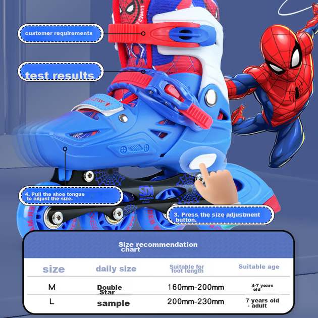 Роликовые коньки Disney детские светящиеся для начинающих, «Человек-паук» - Фото 10 Роликовые коньки Disney детские светящиеся для начинающих, «Человек-паук» - изображение 10