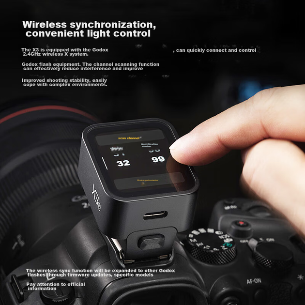 Бездротовий тригер спалаху Godox X3-C Canon із сенсорним екраном, автоматичний TTL-вимір, високошвидкісна синхронізація, вбудований літієвий акумулятор, для спалахів та студійного освітлення, бездротовий тригер [версія для Canon] - изображение 5