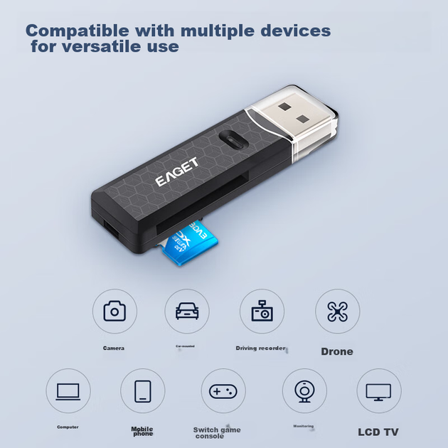 Карта памяти EAGET microSDXC 128GB Class 10 UHS-I U3 V30 A1 - Фото 6 Карта памяти EAGET microSDXC 128GB Class 10 UHS-I U3 V30 A1 - изображение 6