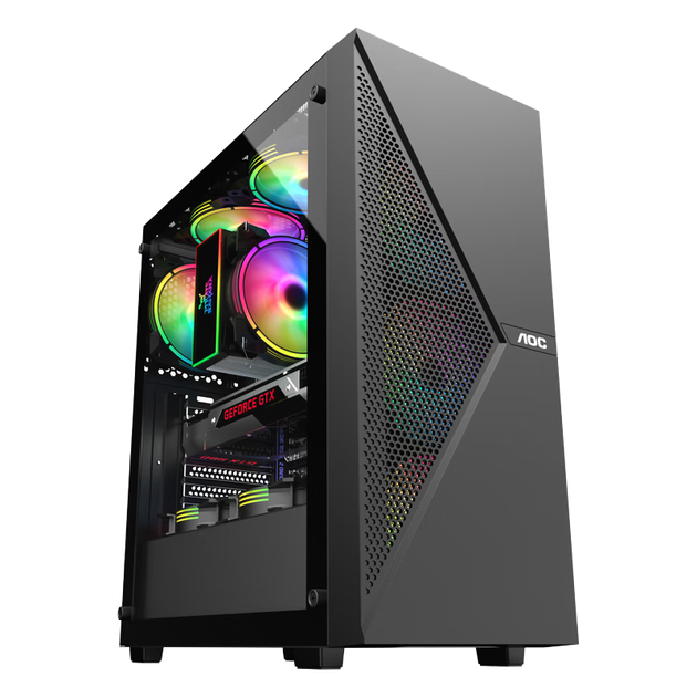 Игровой компьютерный корпус AOC CG272B (ATX, поддержка водяного охлаждения 240 мм, отсеки для накопителей U3, 8 мест для вентиляторов, сетчатая передняя панель, боковое окно из стекла, 7 слотов PCI) - изображение 8