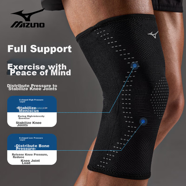 Бандаж коленный MIZUNO для спорта бега и мениска унисекс XL 2шт - изображение 4