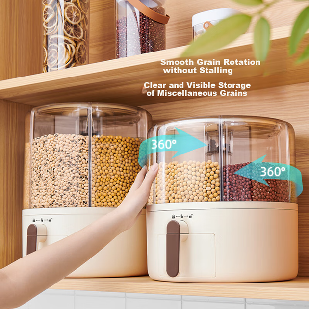 Контейнер Ecoco для рису обертовий, герметичний, білий, E2332 - зображення 6