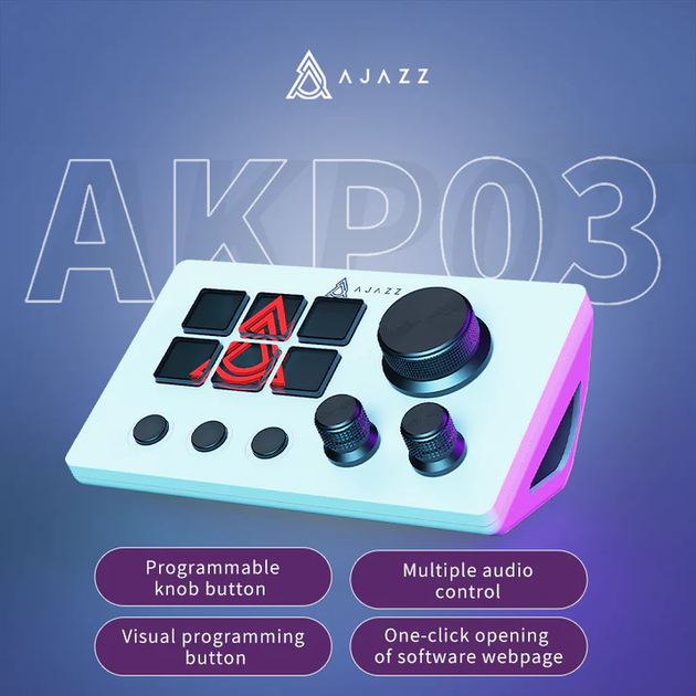 Мини-клавиатура консольная панель / Stream Deck / Ajazz AKP03E / 12 программируемых клавиш / White - изображение 5
