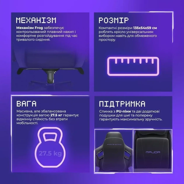 Ергономічне ігрове крісло для геймера з подушками під поперек та шию 8D підлокітники 180 кг брендове крісло гарної якості - зображення 5