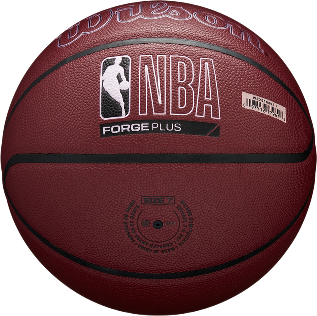 Мяч баскетбольный Wilson NBA Forge Plus BSKT Maroon Size 7 (WZ2016802XB7) - изображение 2