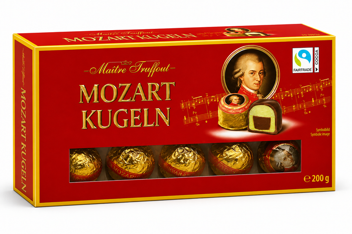 Цукерки Maître Truffout Mozart Kugeln, 200 г - Фото 1 Цукерки Maître Truffout Mozart Kugeln, 200 г - зображення 1
