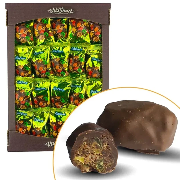 Конфеты VikiSnack Цукаты с орехом в шоколаде, 1,5 кг - Фото 1 Конфеты VikiSnack Цукаты с орехом в шоколаде, 1,5 кг - изображение 1