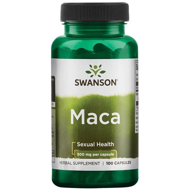 Мака, Maca, Swanson, 500 мг, 100 капсул - Фото 1 Мака, Maca, Swanson, 500 мг, 100 капсул - зображення 1