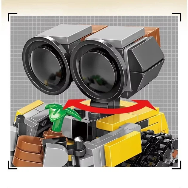 Мини конструктор Wall-E MOC — подвижная фигурка из кубиков, модель из мультфильма Валли - изображение 4