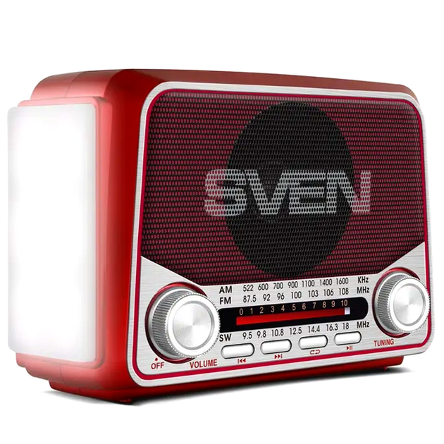 Портативный радиоприемник FM AM SW с USB и microSD для путешествий красный SVEN SE1011 - изображение 3