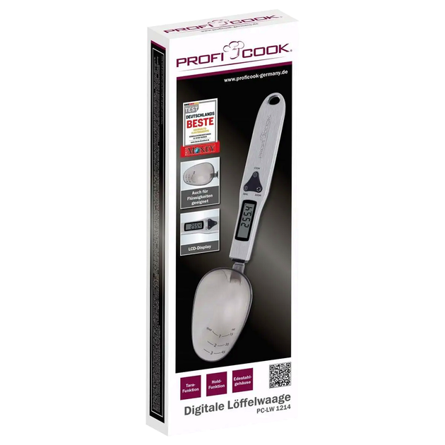 Цифровые весы ложка 300 г 0 1 г для кухни металл Profi Cook SE1015 - изображение 5