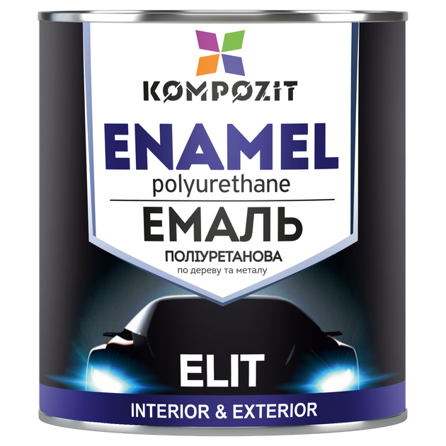 Емаль поліуретанова ELIT Kompozit, Глянцева, Біла, 0,6 л - изображение 2