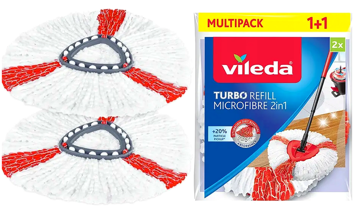 Запасные насадки круглые микрофибра для швабры 2 шт. для пола Vileda SE0264 - изображение 3