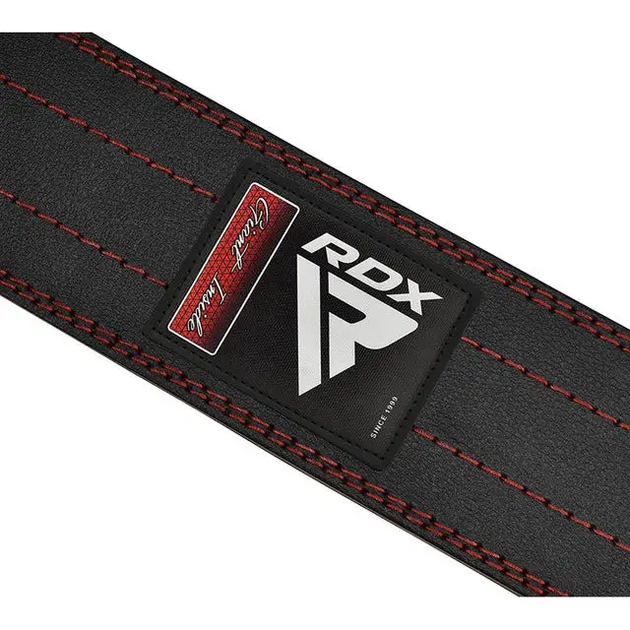 Пояс для пауерліфтингу шкіряний RDX RD1 - червоний/ розмір M - зображення 6