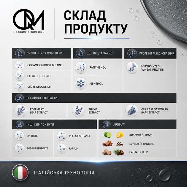 Ежедневный шампунь для волос QM Daily Shampoo 1000 мл pH 5.5 для мягкого очищения кожи головы - изображение 6