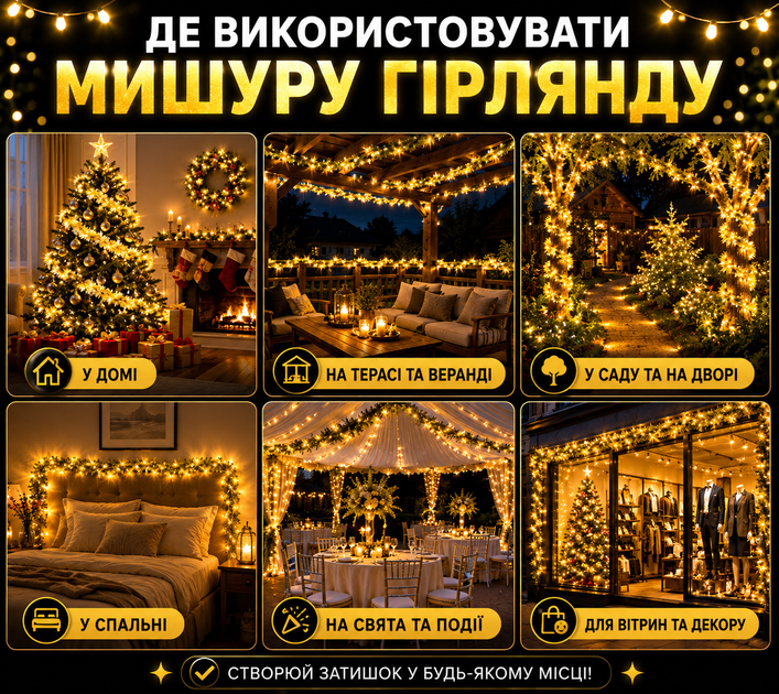 Світлодіодна новорічна декоративна LED Гірлянда Мішура 100 м Зелений дріт Феєрверк Хвойна Лапа на котушці пульт д/у від мережі - Фото 4 Світлодіодна новорічна декоративна LED Гірлянда Мішура 100 м Зелений дріт Феєрверк Хвойна Лапа на котушці пульт д/у від мережі - зображення 4