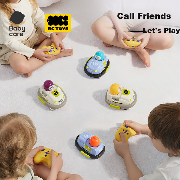 Детская интерактивная машинка на дистанционном управлении Babycare & BCTOYS Bump-And Remote Control Car, развивающая игрушка для раннего обучения, предназначенная для родителей и детей, — набор из 2 штук. - изображение 5