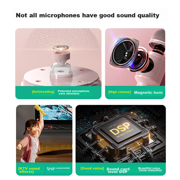 Микрофон Soaiy MC8AI беспроводной со звуковой картой для караоке - изображение 5
