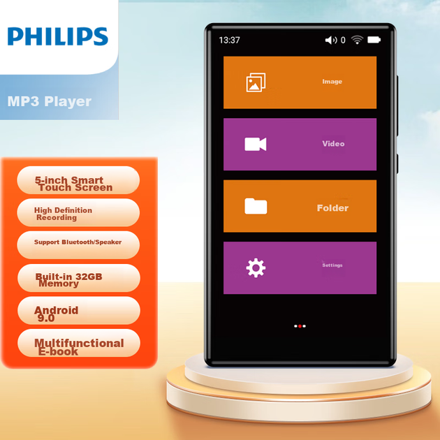 Плеєр PHILIPS SA5819 MP3/MP4 5" Android 9.0 Wi-Fi, 3+32 ГБ - Фото 6 Плеєр PHILIPS SA5819 MP3/MP4 5" Android 9.0 Wi-Fi, 3+32 ГБ - зображення 6