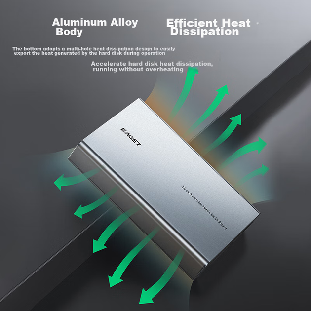 Корпус EAGET Type-C 3.1 для SSD/HDD 2.5/3.5" алюминиевый - изображение 8