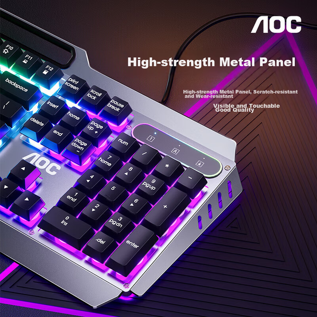 Клавиатура механическая проводная AOC KB122 Backlit USB White - изображение 7